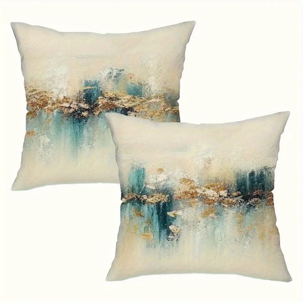 2 Boho Style Abstract Art Throw Pillows - Picture 2 of 8